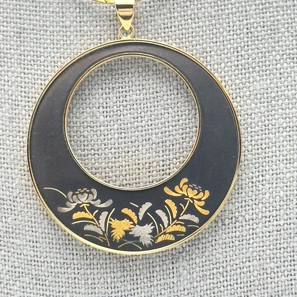 Vintage‎ Japanese Damascene Pendant by Amita Japan